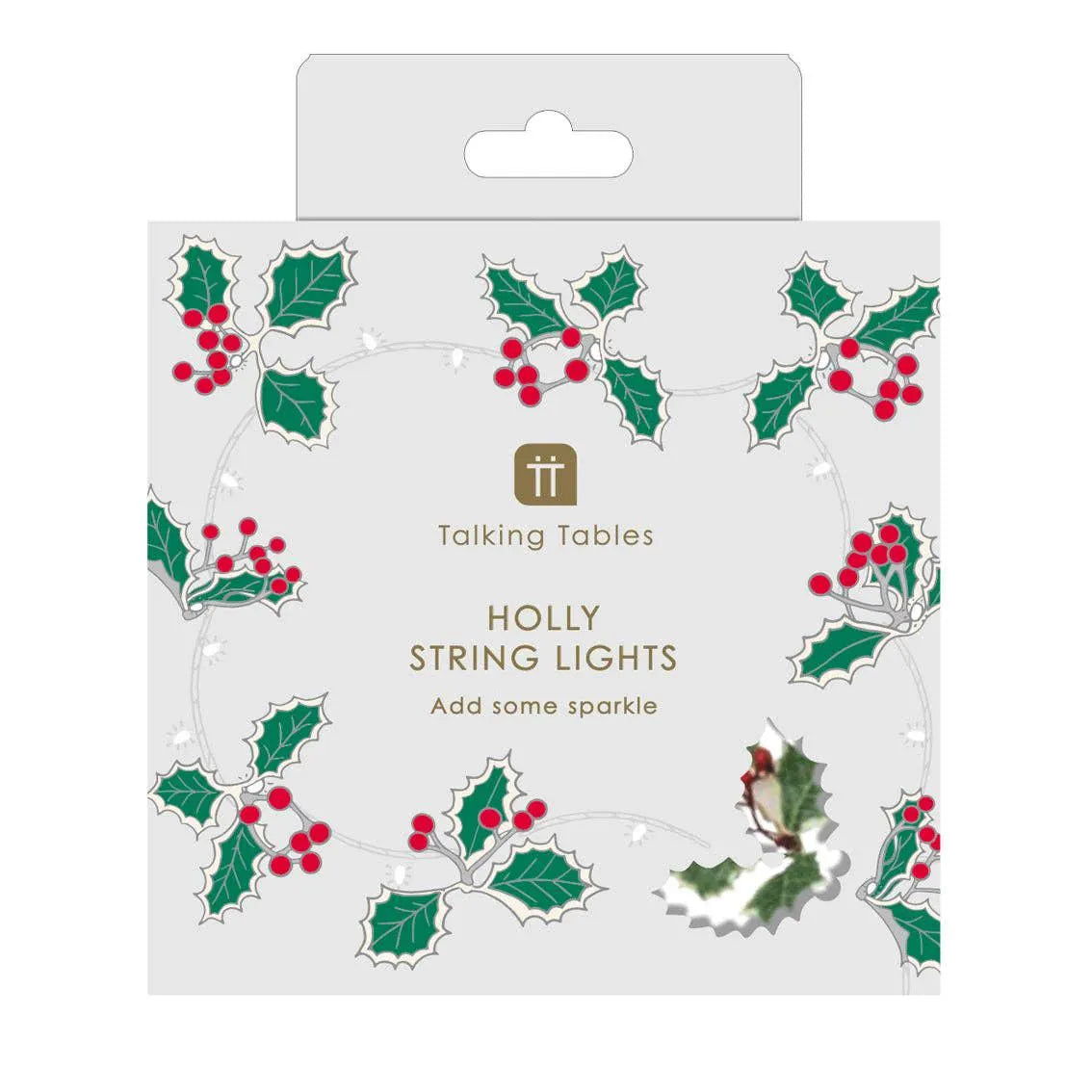 Holly Christmas LED String Lights - Festive Holiday Decor / Holly Lighted Garland / Christmas Garland / Christmas Party Decor/ Holiday Party