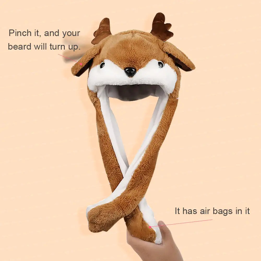 Cute Bunny Plush Decor with LED Christmas Hat