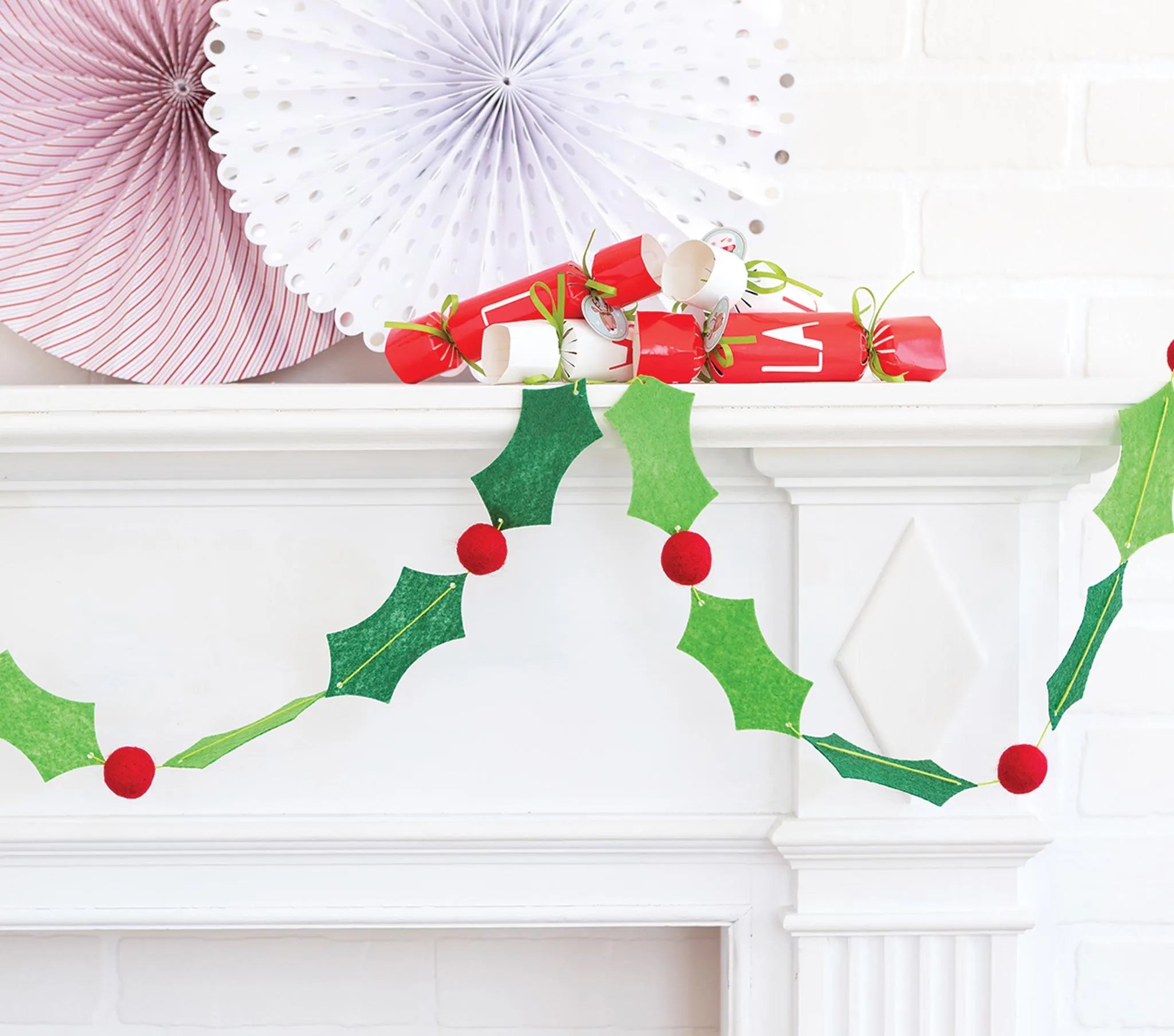 Holly Christmas LED String Lights - Festive Holiday Decor / Holly Lighted Garland / Christmas Garland / Christmas Party Decor/ Holiday Party